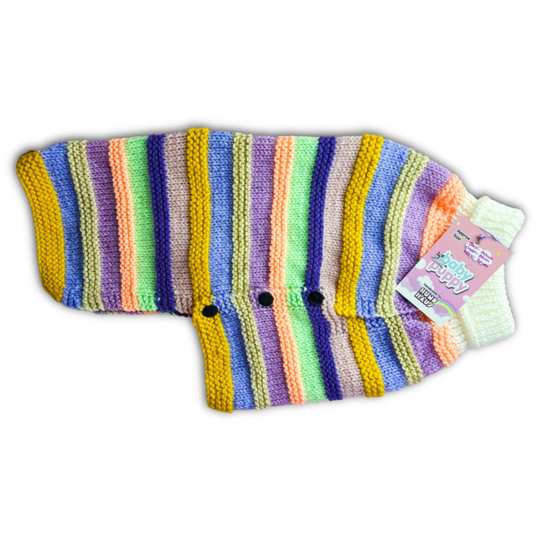 Baby Puppy Winter Wear - Multi Stripe Muted (40cmx56cmx30cm)