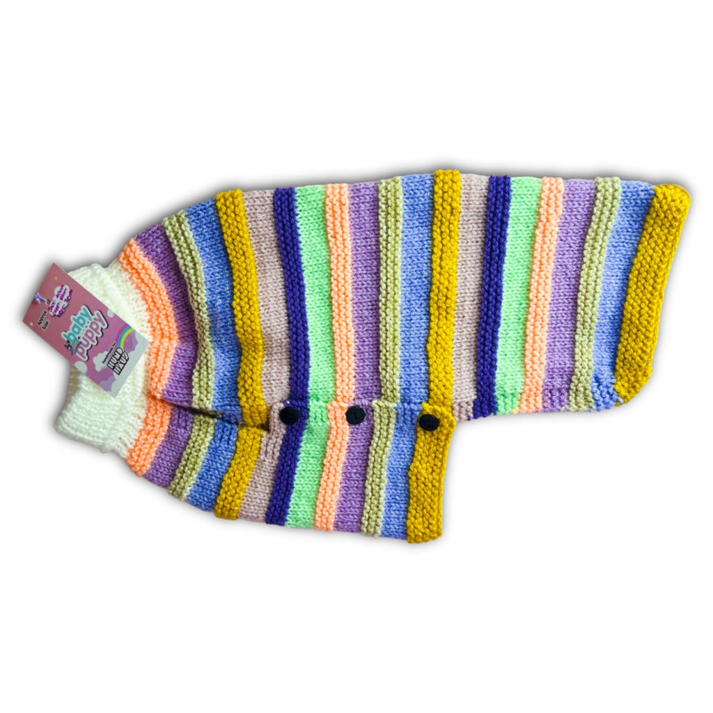 Baby Puppy Winter Wear - Multi Stripe Muted (40cmx56cmx30cm)