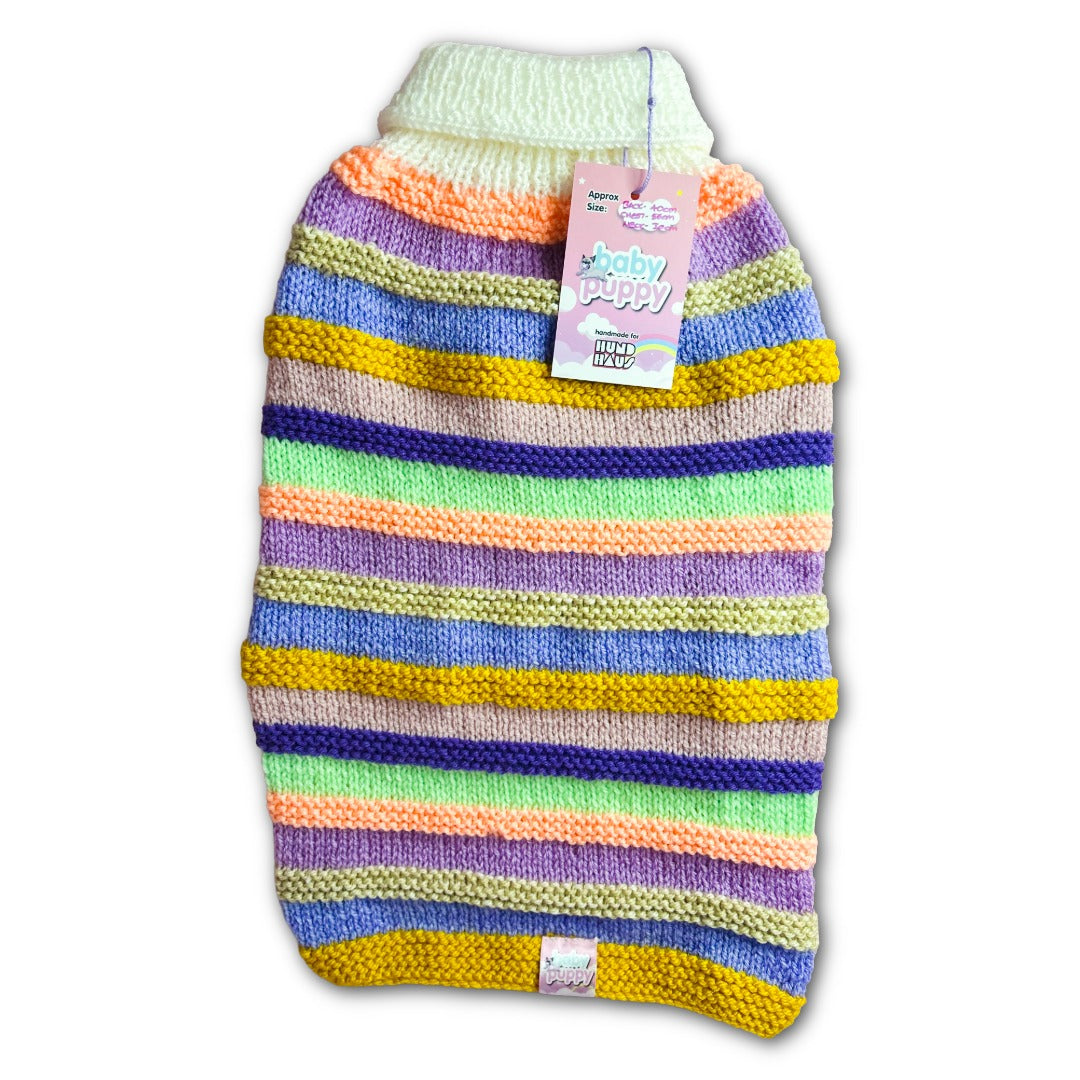 Baby Puppy Winter Wear - Multi Stripe Muted (40cmx56cmx30cm)