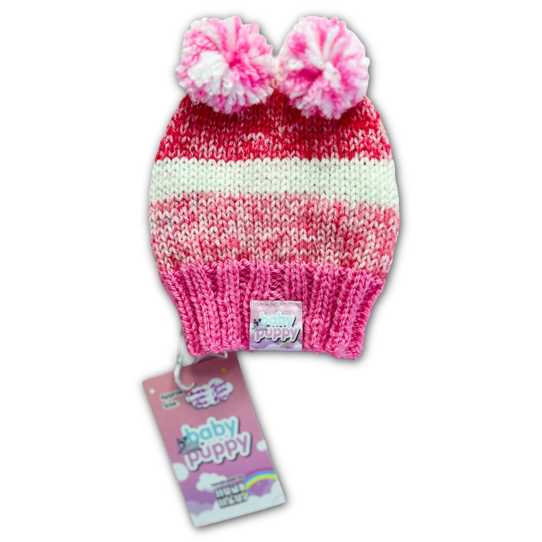 Baby Puppy Winter Bonnet - Raspberry Ice (15cmx13cmx8cm)