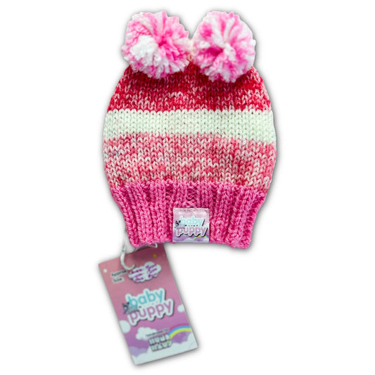 Baby Puppy Winter Bonnet - Raspberry Ice (15cmx13cmx8cm)