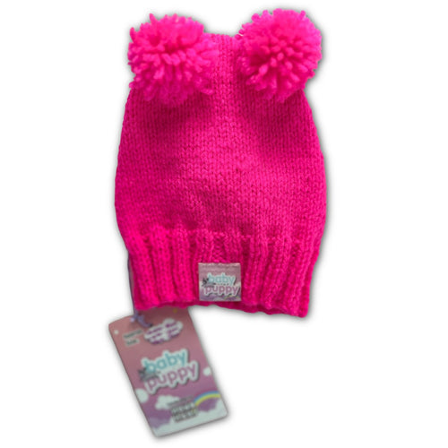 Baby Puppy Winter Bonnet - Neon Pink (16cmx14cmx12cm)