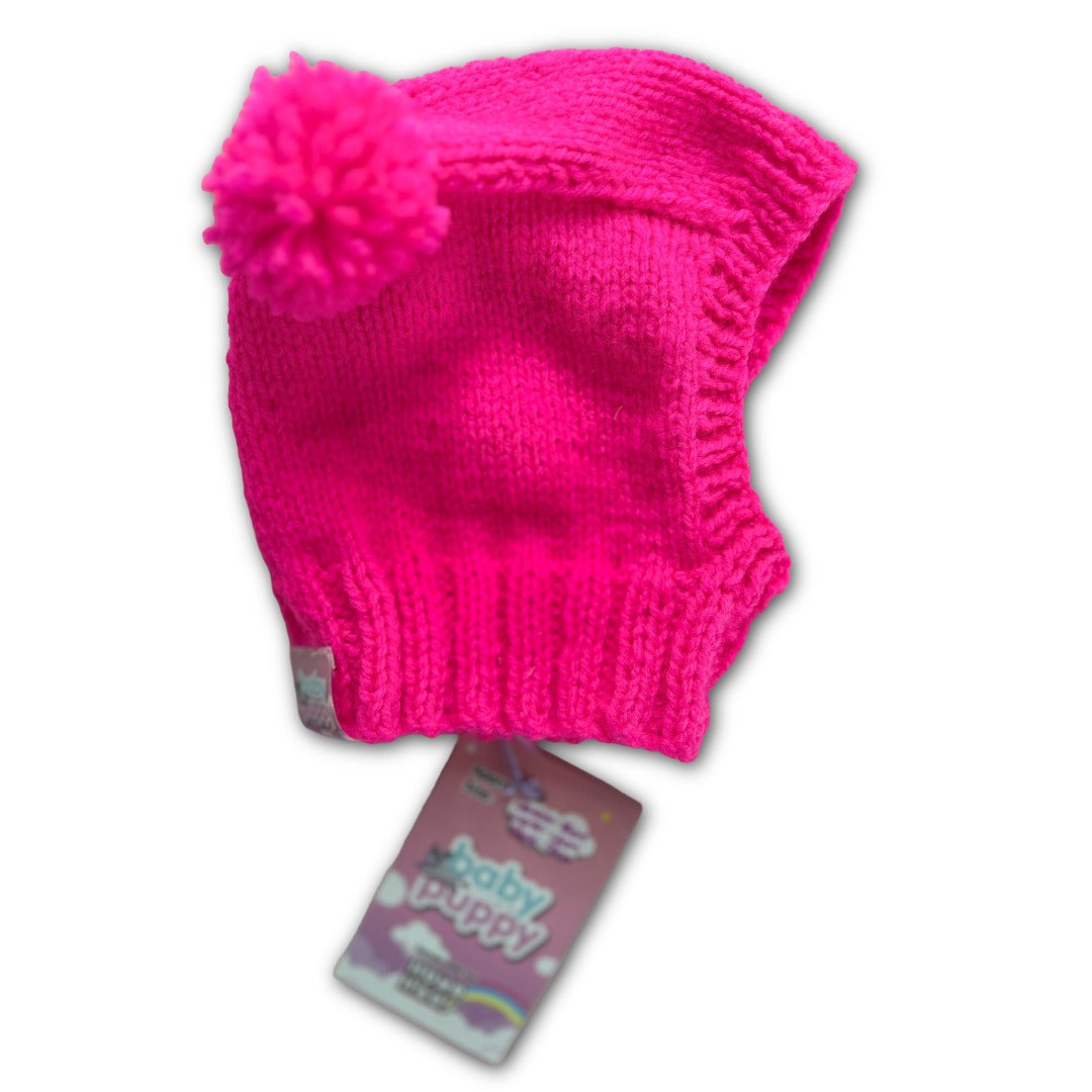 Baby Puppy Winter Bonnet - Neon Pink (16cmx14cmx12cm)
