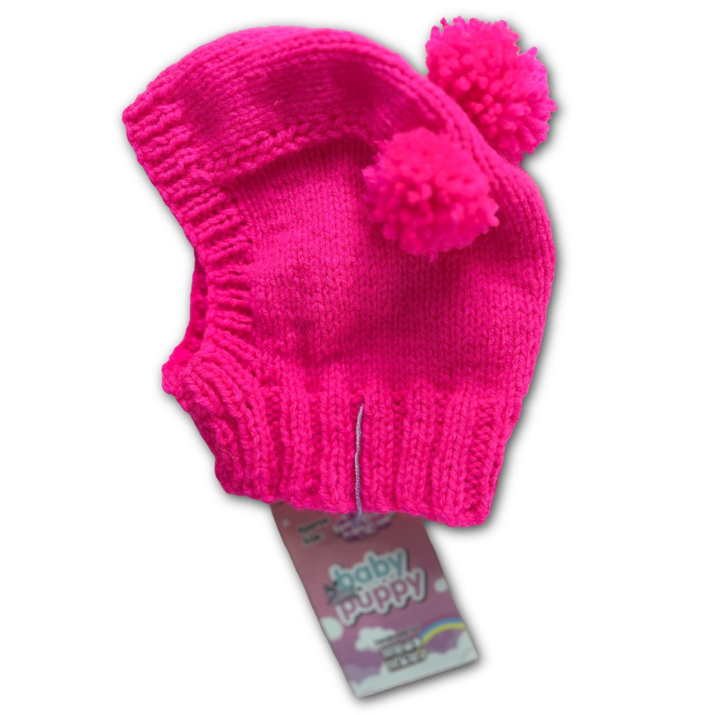 Baby Puppy Winter Bonnet - Neon Pink (16cmx14cmx12cm)