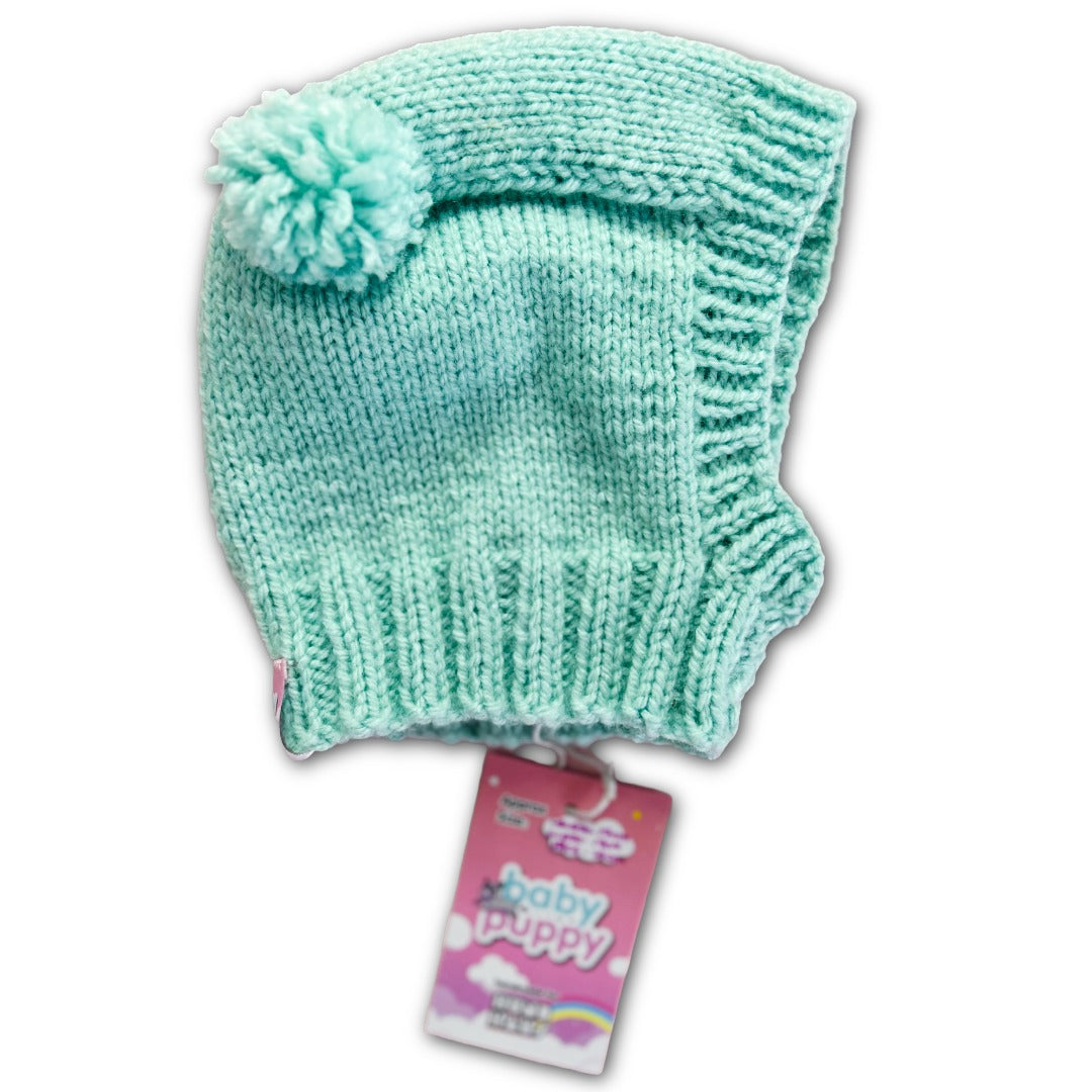 Baby Puppy Winter Bonnet - Soft Mint (17cmx17cmx14cm)